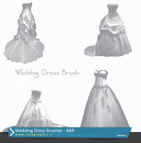  براش لباس عروس برای فتوشاپ - Wedding Dress Brushe | رضاگرافیک